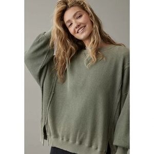 AE Big Hug Oversized Waffle Sweatshirt EUC